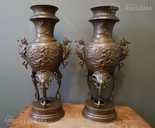 2 старинные латунные вазы - MM.LV