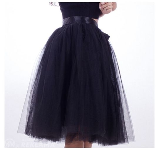 Черный фатин юбка