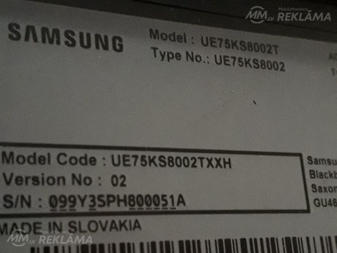 LED телевизор Samsung UE75KS8002T, С дефектом. - MM.LV