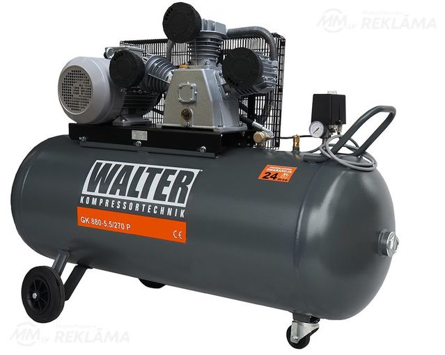Siksnas piedziņas gaisa kompresors GK880-5,5/270 Walter - MM.LV
