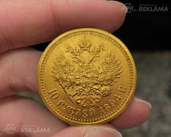 Monēta 1894 Krievija Aleksandrs III 10 rubļu zelta monēta - MM.LV