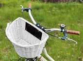 Плетеная корзина для велосипеда с ручкой белая (P2723) - MM.LV