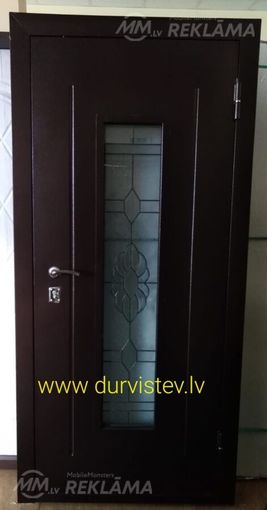 metala durvis ar vitrāžu 545 eur - MM.LV