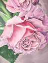 Розовые розы на большом холсте , акриловая живопись - MM.LV - 2