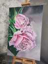Розовые розы на большом холсте , акриловая живопись - MM.LV - 5