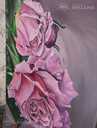 Розовые розы на большом холсте , акриловая живопись - MM.LV - 8