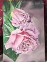 Розовые розы на большом холсте , акриловая живопись - MM.LV - 11