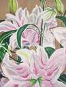 Оригинальная цветочная живопись , композиция из белых лилий на холсте - MM.LV - 3