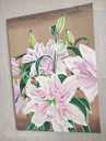 Оригинальная цветочная живопись , композиция из белых лилий на холсте - MM.LV - 5