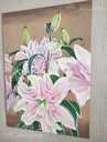 Оригинальная цветочная живопись , композиция из белых лилий на холсте - MM.LV - 8