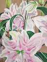 Оригинальная цветочная живопись , композиция из белых лилий на холсте - MM.LV - 9