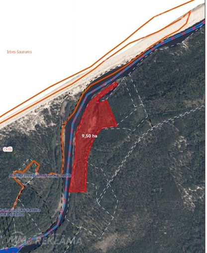 Продаю 900м берега реки в устье Ирбе - MM.LV