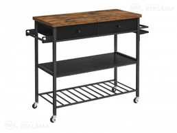 Virtuves skapis uz riteņiem 119 x 45 x 91 cm. , brūns/melns Virtuves skapis uz riteņiem 119 x 45 x 91 cm. , brūns/melns - MM.LV