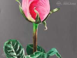 Акриловая роспись холста , цветочная живопись , подарок для нее - MM.LV