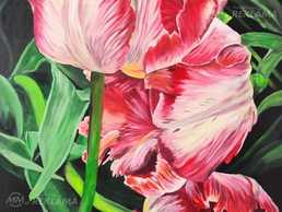 Акриловая картина , цветочная живопись , импрессионизм на холсте - MM.LV