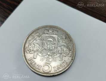 Latvijas 5 latu monēta Latvijas 5 latu monēta - MM.LV