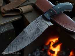 Нож ручной работы с кожаными ножнами - MM.LV