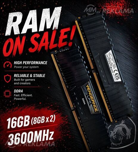Corsair Vengeance LPX 16GB (2x8GB) DDR4 3600MHz Corsair Vengeance LPX 16GB (2x8GB) DDR4 3600MHz - MM.LV