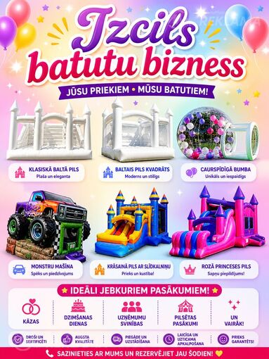 Pārdod jaunus piepūšamos batutus Pārdod jaunus piepūšamos batutus - MM.LV