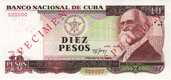 Cuba 10 Pesos 1991 Specimen unc - MM.LV - 1