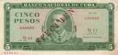 Cuba 5 Pesos 1972 Specimen aunc - MM.LV - 1