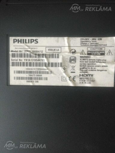 Plasma TV Philips 32PFL3008H, Working condition. - MM.LV