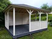 White wooden gazebo with anthracite grey floor 20 m2 - MM.LV - 3