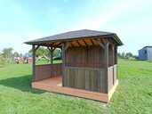 Cosy summer-house gazebo 3x4 m with closed railings - MM.LV - 3