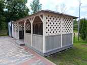 Long gazebo for a guest house 3x8 m with lattice sides - 2 Long gazebo for a guest house 3x8 m with lattice sides - MM.LV - 2