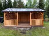 Natural wood gazebo 4x6 m with metal roof - MM.LV - 2