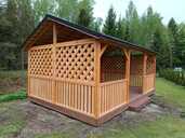 Natural wood gazebo 4x6 m with metal roof - MM.LV - 3