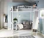 Mezzanine bed white + mattress - MM.LV